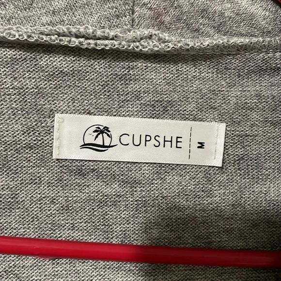 CUPSHE Crossover button wrap Cowl Neck Sweater Cardigan grey size medium - Picture 5 of 8